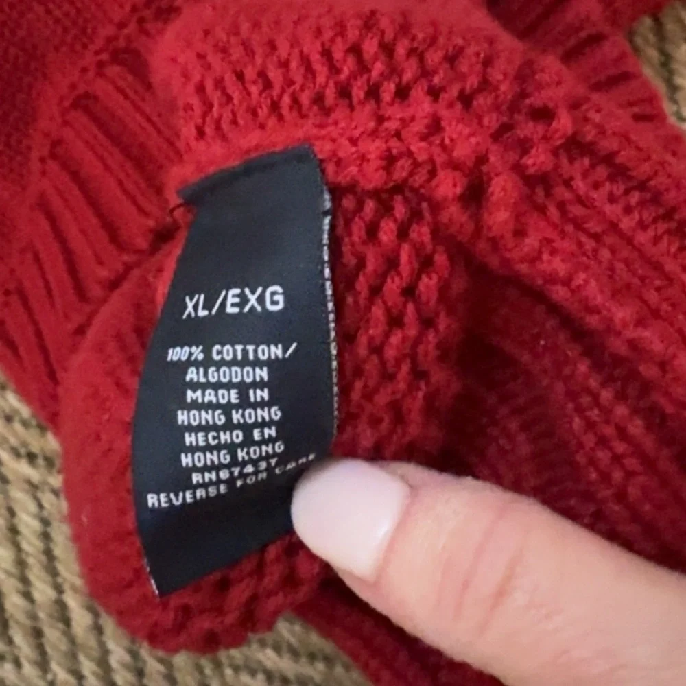 Vintage Polo Jeans Co. Ralph‎ Lauren American Flag USA Crewneck Red Knit Sweater - Picture 9 of 10